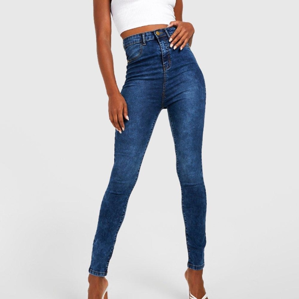 High Waist Acid Wash Jeggings